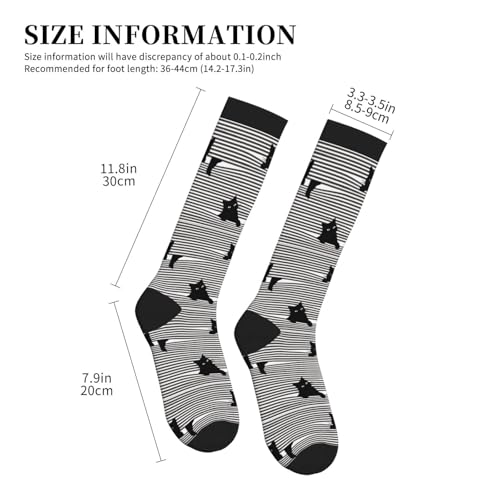 Compression Socks Women and Men 15-20mmHg-Circulation Support Socks for Athletic Running Cycling - color: Cat
