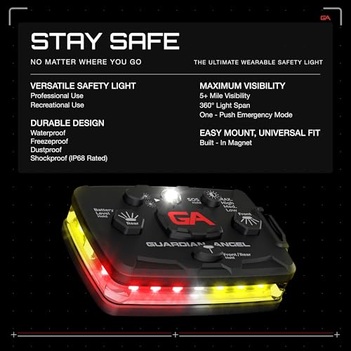 Guardian Angel Elite Safety Light - Red/Yellow Front & Red/Yellow Rear - color: RedYellow/RedYellow, size: 1-Pack