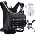 BECOJADDE Running Vest for Men with 2L Water Bladder Tactical Hydration Backpack Adjustable Lightweight Chest Pack for Marathon Hunting Cycling - color: Black