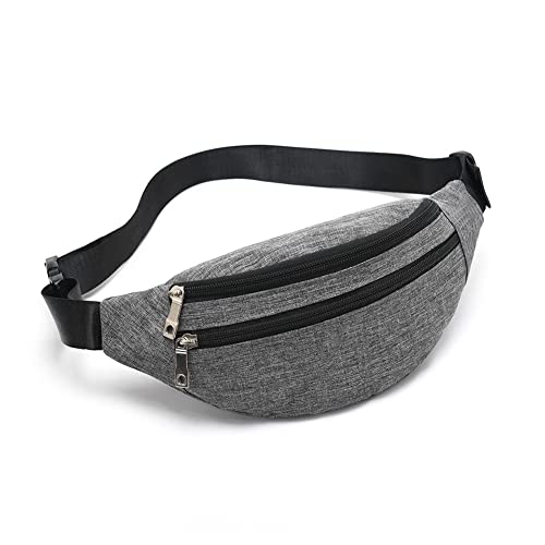 Fanny Packs for Women Men, Fashion Waist Pack Crossbody Bags Belt Bag with Adjustable Strap for Running Hiking Travel. - color: Grey-01