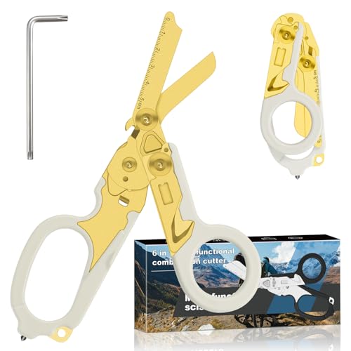 6-in-1 Heavy-Duty Emergency trauma shears (Gold) - color: Gold