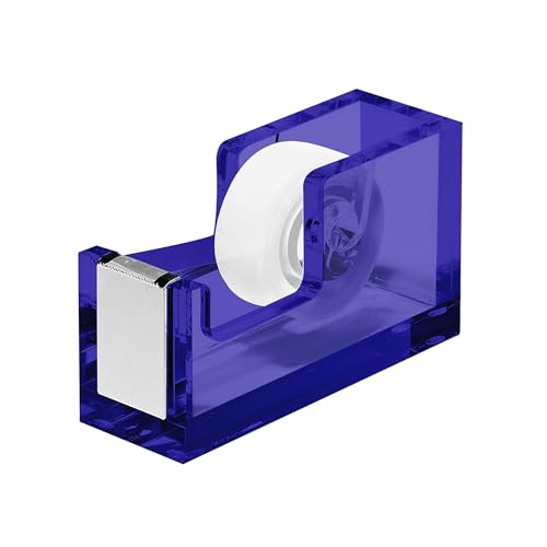 OfficeGoods Acrylic Tape Dispenser, Aesthetic and Compact Design, Blue - color: Blue
