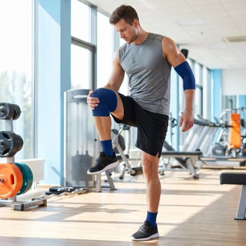 Freeze Ice Sleeve for Elbow & Knee Arm Ice Pack Sleeves Wrap for Injuries Compression, Reusable Gel Cold Packs for Ankle, Calf - Flexible Cold Wrap for Meniscus, ACL, MCL, Pain Relief (Black, L)