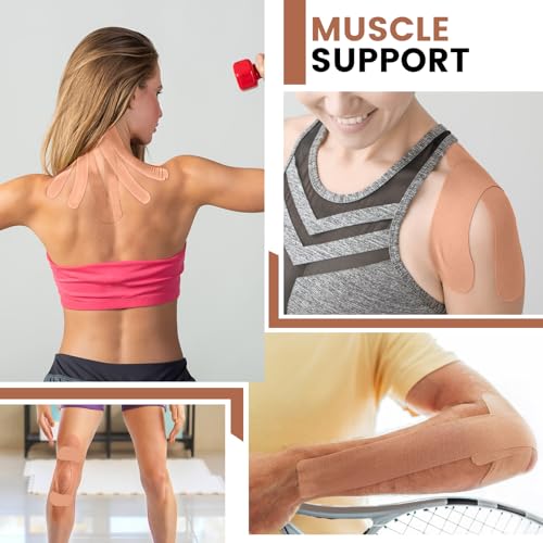 16 Rolls Skin Color Kinesiology Tape, 2 inch x 16.4 Feet Kinetic Tape - color: Skin Color-16