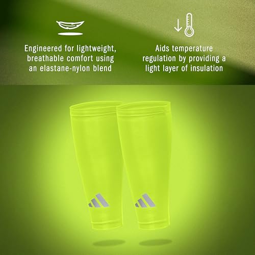 adidas Compression Calf Sleeve - color: Lucid Lemon, size: Large-X-Large