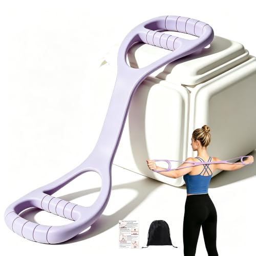 20/25/35lb Elastic Silicone Figure 8 Resistance Bands with Handles - color: Purple