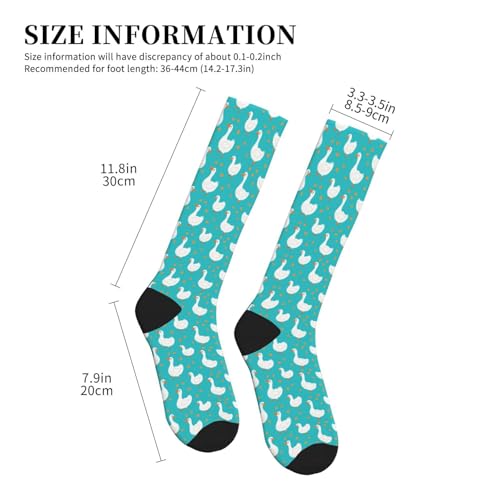 Hen Floral Compression Socks for Women Men - color: Cute Goose Dots