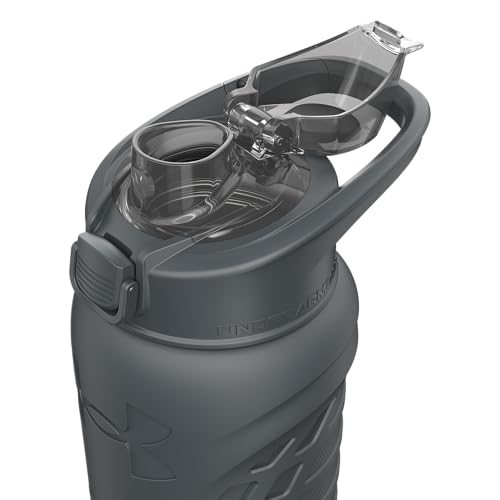 Under Armour 24Oz Stainless Steel Water Bottle, Insulated, Carabiner Easy Carry Hook, Leak Proof, Kids & Adults, All Sports, Gym - color: Slate Gray