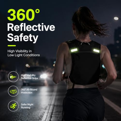 Simptech Running Vest Belt Bag - Lightweight Reflective Chest Pack Backpack, Adjustable Straps, Quick-Access Phone Holder, Running Gear for Men Women Hiking Cycling