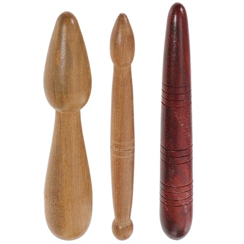 Healeved 3 Pcs Foot Massage Stick Portable Acupressure Wood Massage Tools Manual Pen for Reflexology Foot Scraping Neck Shoulder Back Arms Legs