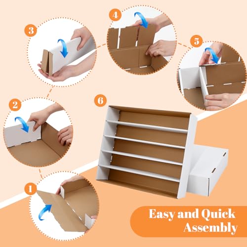 Yexiya 6 Pack 5000 Count Card Storage Box, White, 19 * 15.6 * 4 Inches