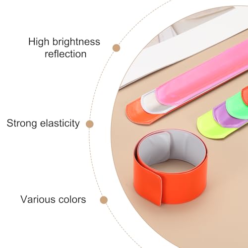 PATIKIL 22cm/8.7in Reflective Bands, 24pcs Reflective Arm Bands Straps Wrist Reflective Running Gear Safety Reflective Straps Bracelets High Visibility for Night Walking Bicycle - color: Purple