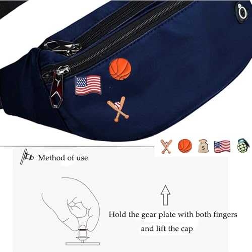 Fanny Packs for Men and Women Water-Repellent Sports Waist Pack Bag - color: 1pack-Ball Pattern Blue