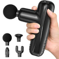 Mini Massage Gun, Powerful Handheld Muscle Massager for Muscle Relaxation, Deep Tissue Percussion Small Massage Gun Travel Massager with 4 Massage Heads Silent Brushless Motor, Black - color: Black