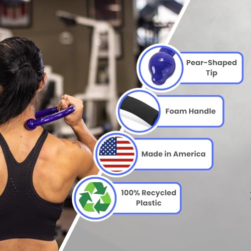 QFlex Back Massager Hook - Trigger Point Self Massage Tool for Neck, Shoulder & Muscle Knot Relief - Deep Tissue Massager Stick - As Seen on Shark Tank - Made in USA