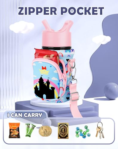 Miss Adola Kids Water Bottle Carrier, 10-18 Oz - color: Rainbow Castle