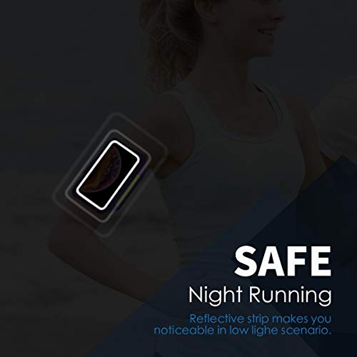 HAISSKY Running Armband with Zipper Pocket,Sweatproof Phone Armband 6.9" - color: Purple(Up to 6.9")