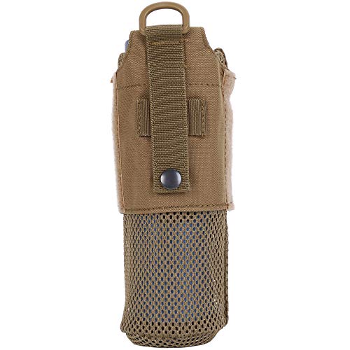 Water Bottle Pouch Molle Tactical Holder Storage Bag for 17oz Carrier Foldable Lightweight Military Mesh Water Bottle Sleeve Bag for Backpack - color: Coyote Brown-nylon