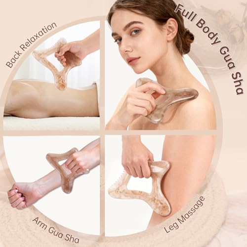 Body Gua Sha Tool Large Gua Sha Body Tool Cellulite Massage Tool (Resin) - color: Natural