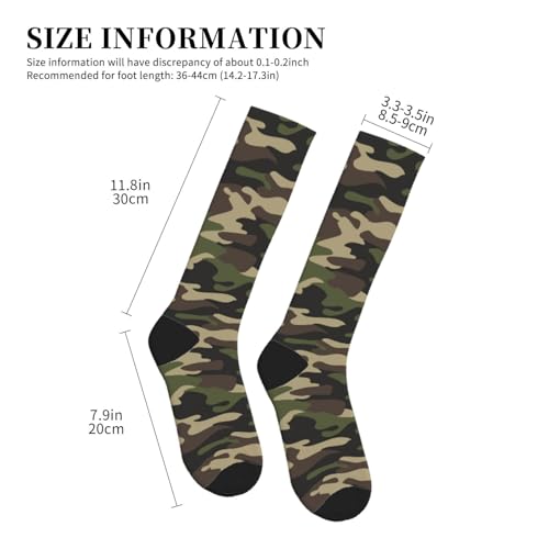 Compression Socks Knee High Support Stockings Women Men - color: Green Brown Camo