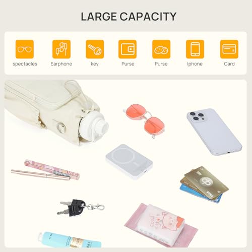 Telena Water Bottle Holder with Strap RFID Crossbody Bags for Women - color: Z-Beige