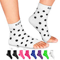 NEWZILL Plantar Fasciitis Socks Arch Support Foot Care Compression Sleeve - color: White With Black Polka Dots, size: XX-Large