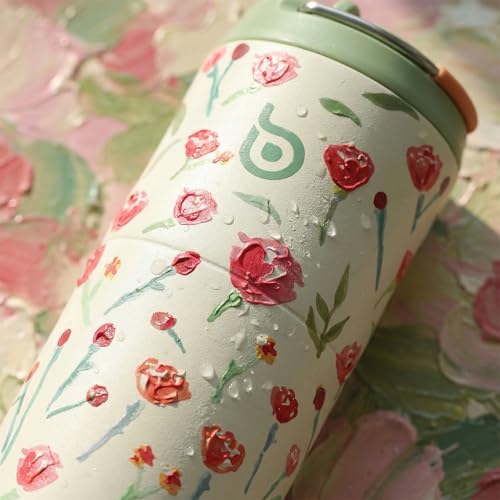 BOTTLE BOTTLE Insulated Water Bottle 24oz with Straw Lid and Handle Sports - color: Rose Red