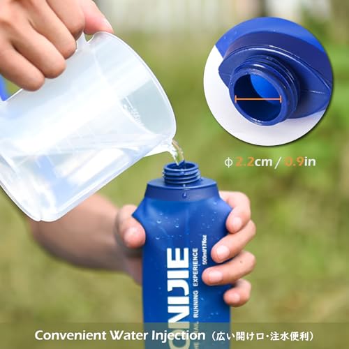 TRIWONDER TPU Soft Folding Water Bottles BPA-Free Collapsible Flask for Hydration Pack - Ideal for Running Hiking Cycling Climbing (250ml/8.45oz - Pack of 2) - color: 250ml/8.45oz - Pack of 2