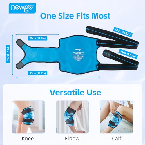 NEWGO Bundle of Knee Ice Pack and Hip Ice Pack Blue