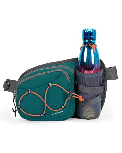sportsnew Waist Pack with Water Bottle Holder, Fanny Pack for Men Women - color: Dark Green