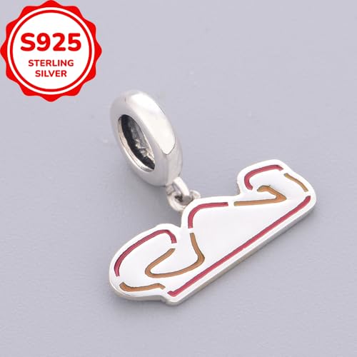 F1&Famous Race Racetrack Charm for Bracelet Necklaces, S925 Sterling Silver Charms, UK Brazil Spain Race Track Charms Jewelry Racing Souvenirs Gift - color: Race Racetrack Q4091