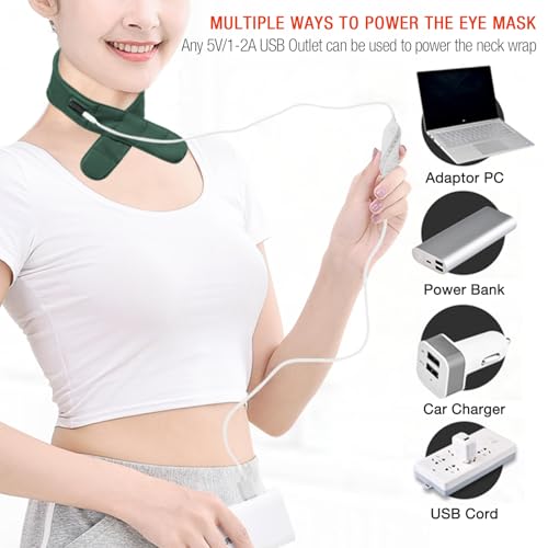 Neck Heating Pad, ARRIS Small Portable Heated Neck Wrap with Adjustable Time and Temperature Control, USB Powered Neck Pain Relief, Stiffness Relief or Postoperative Recovery Green - color: Green