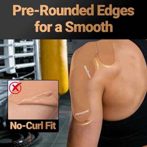 Kinesiology Tape, 2 Rolls, 40 Precut Strips, Waterproof, Beige - color: Beige