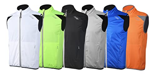 bpbtti Men's Cycling Running Vest Sleeveless Windbreakers With Two side Pockets(2.0) - Windproof, Breathable and Reflective - color: White, size: XX-Large