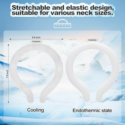 Neck Cooling Tube with Insulated Bag, Reusable PCM Ice Ring, Neck Cooler - color: White