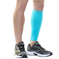 Zensah Calf/Shin Compression Sleeve - Made in the USA Single Leg Compression Sleeve for Shin Splint Relief, Recovery, Running - color: Aqua, size: Small-Medium