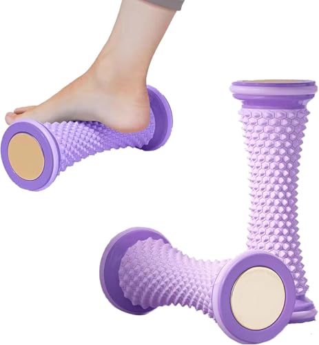Portable Foot Massager Roller - Deep Tissue Muscle Massage for Plantar Fasciitis Relief, Heel & Arch Pain - Reflexology Therapy Tool for Men & Women (Purple) - color: Purple