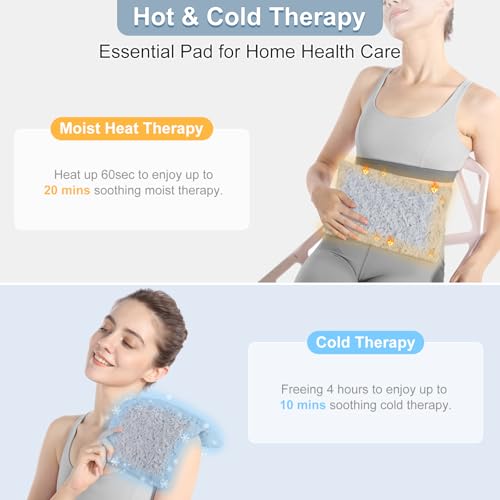 SuzziPad Microwave Heating Pad for Muscle Soreness Fatigue, 7"X12", Rose - color: Rose Grey