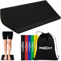Calf Stretch Board I Slant Board For Calf Stretching & Calf Raise Block for Relief of Plantar Fasciitis, Achilles Tendonitis & Calf Tightness | Calf Stretcher with 5 Resistance Bands & Carry Bag I Ankle Balance Board & Ankle Exerciser Strengthener