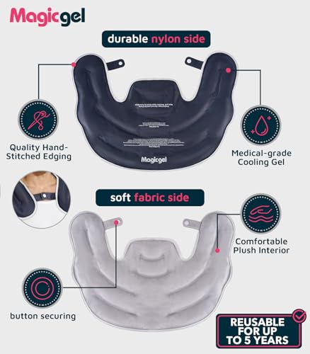 Magic Gel Ice Pack for Neck and Shoulders, Reusable Cervical Ice Pack Wrap for Neck Pain Relief, Flexible Gel Cold Pack for Shoulder Surgery Recovery, Rotator Cuff Injuries, Physical Therapy - Large - style: Large