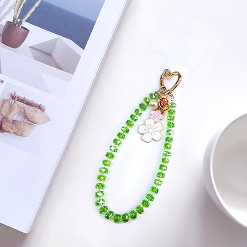 C.J.M.K Beaded Phone Wristband, Lanyard Chain - color: 03-green