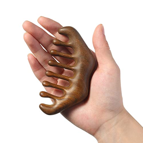 OULIGET Massage Wooden Comb,Wide Tooth Hair Comb, Scraping Scalp Massage - style: Wooden Comb