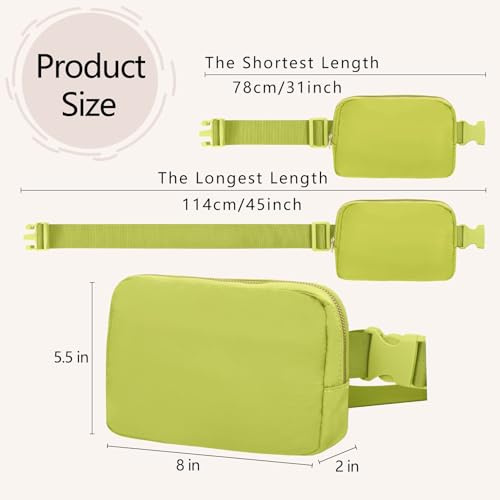 VOROLO Fanny Pack For Women And Men Crossbody Bag Belt Bag Grass Green - color: Grass Green