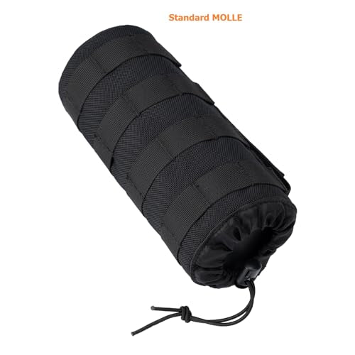 MOLLE Water Bottle Holder Tactical Nylon Bottle Pouches Hydration Carrier for Belt/Backpack/Vest/Bike Sports Outdoor Hiking Camping Hunting Fishing - color: Black