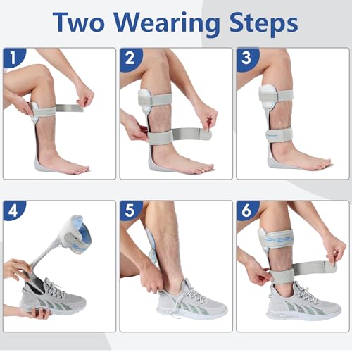 AFO Drop Foot Brace - Lightweight & Moldable Stabilizer Brace for Men and Women, Trimmable Foot Drop Support for Stroke, MS, Hemiplegia, Fits Inside Most Shoes (Large, Right) - size: Large