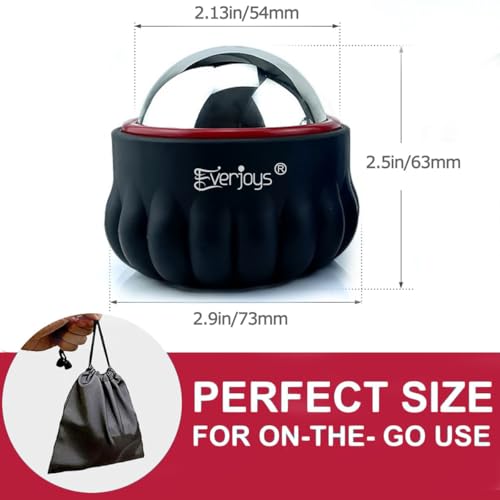 Massage Ice Roller Ball Cold & Heat Therapy Tissue Relief Muscle Recovery - color: Black and Red