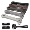 VEICK Pull Up Assist Resistance Bands for Home Gym - color: Gray Set of 5 + Hand Grip Pads