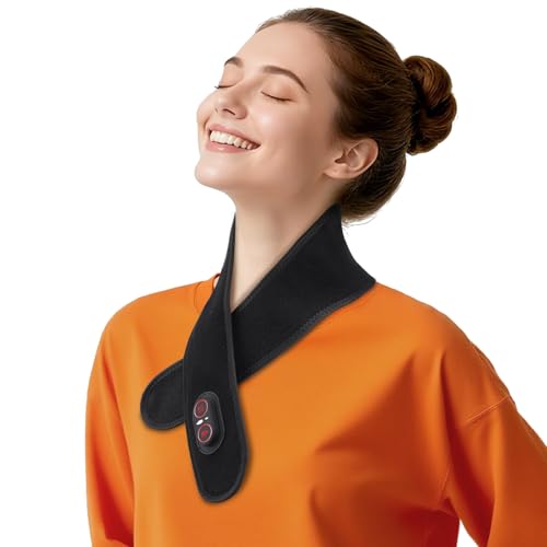 Cordless Neck Heating Pad for Pain, Neck Massager with 660nm 850nm Red Light, Neck Heating Pad for Pain Electric, Heated Neck Brace Wrap for Soreness Stiffness Pain Relief