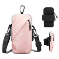 Phone Holder Arm Bands, Small Crossbody Shoulder Holsters Bag with Arm Band, Fits iPhone and All Cell Phones, Use for Running, Walking, Hiking & Biking (Plus Size,Pink) - color: Pink
