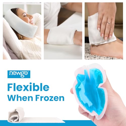 NEWGO Small Ice Packs for Injuries Reusable with Cloth Backing, 6 Packs - color: Blue - 6 Pack